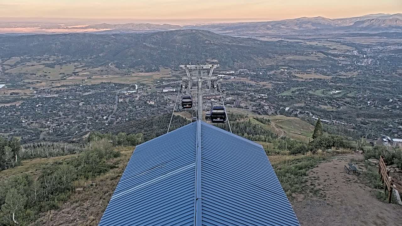 Steamboat Springs City Skyline from Thunderhead Lodge Roof Live Cam - Steamboat Springs, Routt County, Colorado, USA