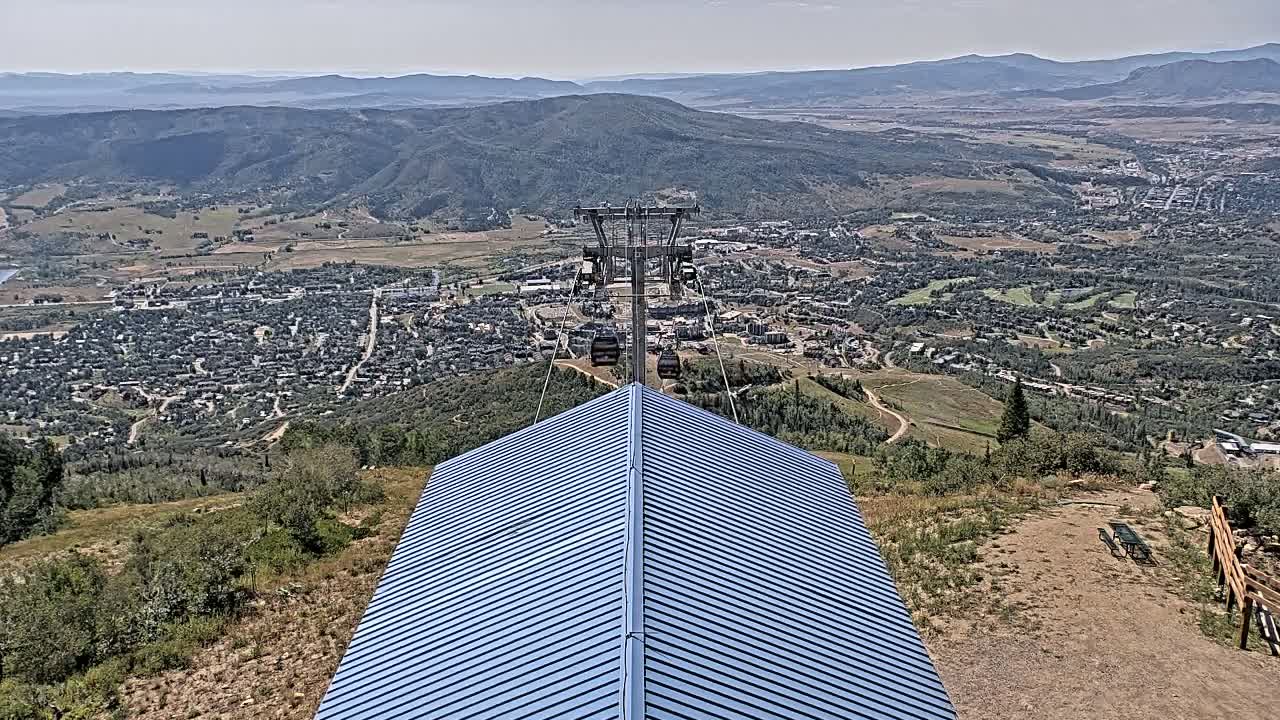 Steamboat Springs City Skyline from Thunderhead Lodge Roof Live Cam - Steamboat Springs, Routt County, Colorado, USA