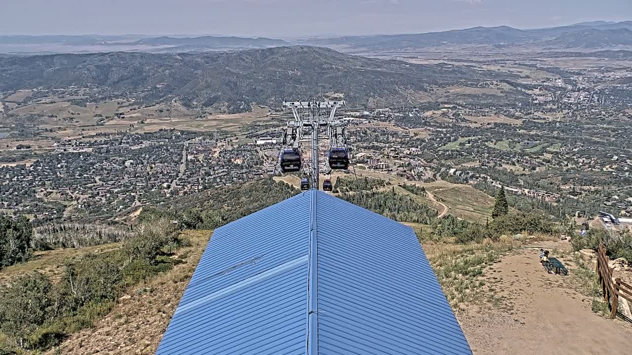 Steamboat Springs City Skyline from Thunderhead Lodge Roof Live Cam - Steamboat Springs, Routt County, Colorado, USA