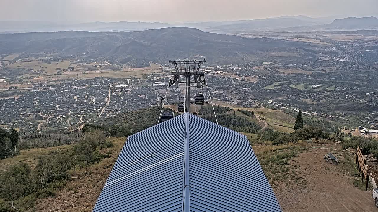 Steamboat Springs City Skyline from Thunderhead Lodge Roof Live Cam - Steamboat Springs, Routt County, Colorado, USA