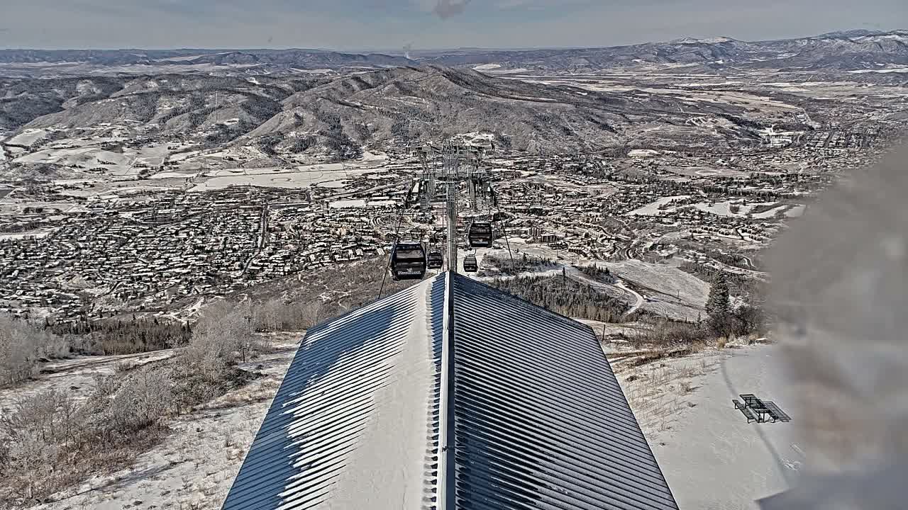 Steamboat Springs City Skyline from Thunderhead Lodge Roof Live Cam - Steamboat Springs, Routt County, Colorado, USA