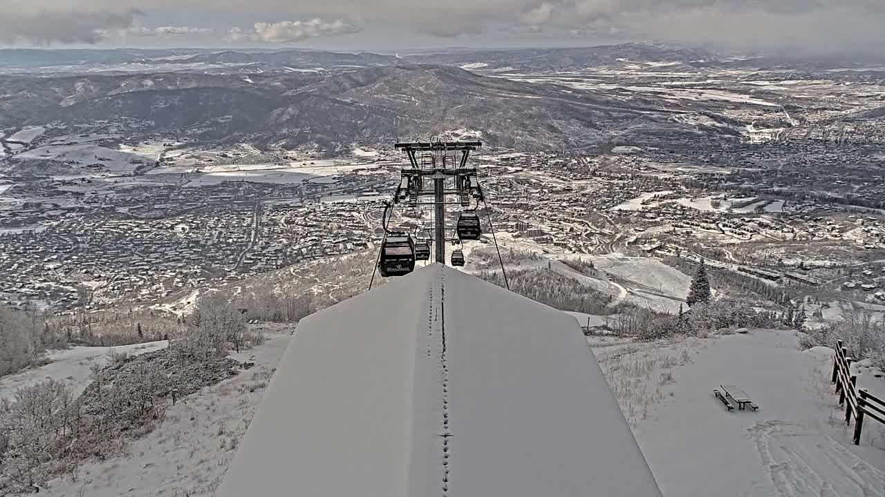 Steamboat Springs City Skyline from Thunderhead Lodge Roof Live Cam - Steamboat Springs, Routt County, Colorado, USA