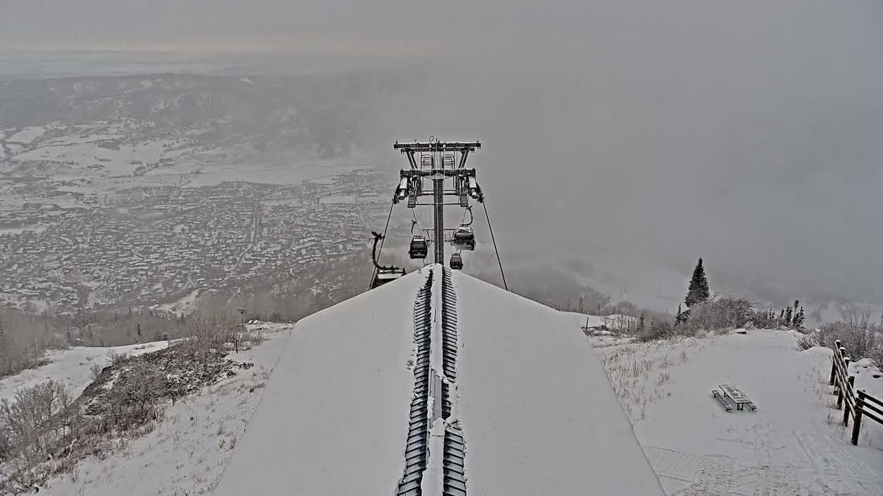 Steamboat Springs City Skyline from Thunderhead Lodge Roof Live Cam - Steamboat Springs, Routt County, Colorado, USA