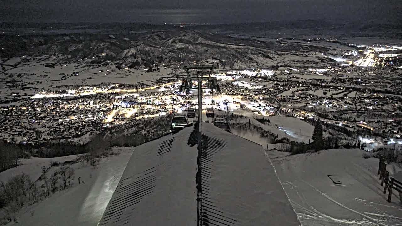 Steamboat Springs City Skyline from Thunderhead Lodge Roof Live Cam - Steamboat Springs, Routt County, Colorado, USA