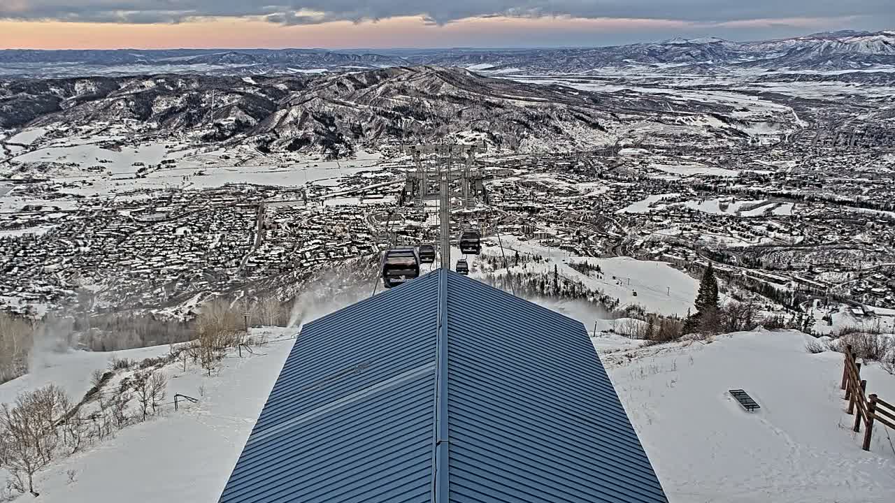 Steamboat Springs City Skyline from Thunderhead Lodge Roof Live Cam - Steamboat Springs, Routt County, Colorado, USA