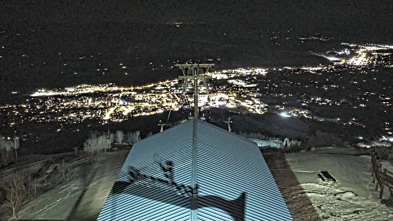 Steamboat Springs City Skyline from Thunderhead Lodge Roof Live Cam - Steamboat Springs, Routt County, Colorado, USA
