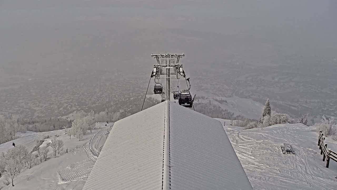 Steamboat Springs City Skyline from Thunderhead Lodge Roof Live Cam - Steamboat Springs, Routt County, Colorado, USA