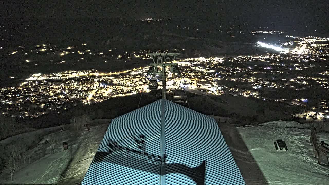 Steamboat Springs City Skyline from Thunderhead Lodge Roof Live Cam - Steamboat Springs, Routt County, Colorado, USA