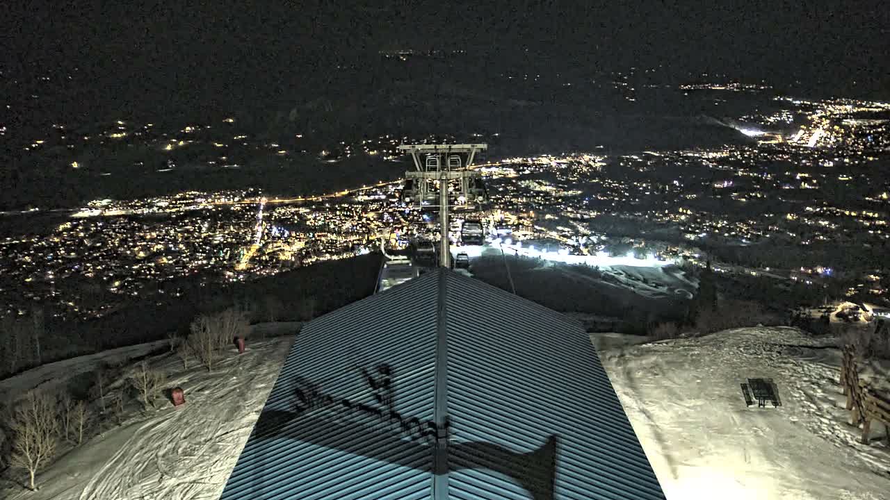 Steamboat Springs City Skyline from Thunderhead Lodge Roof Live Cam - Steamboat Springs, Routt County, Colorado, USA