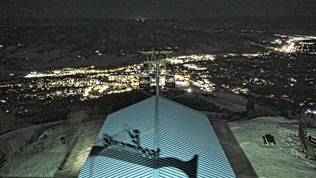 Steamboat Springs City Skyline from Thunderhead Lodge Roof Live Cam - Steamboat Springs, Routt County, Colorado, USA