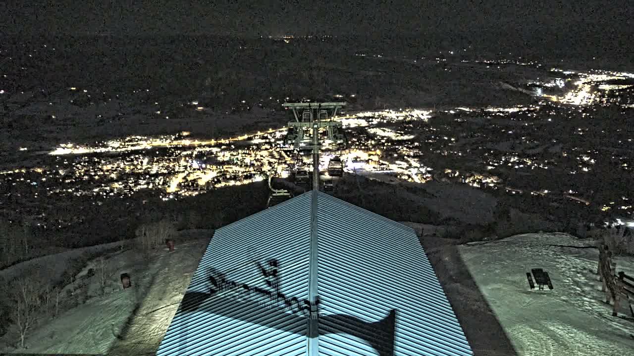 Steamboat Springs City Skyline from Thunderhead Lodge Roof Live Cam - Steamboat Springs, Routt County, Colorado, USA