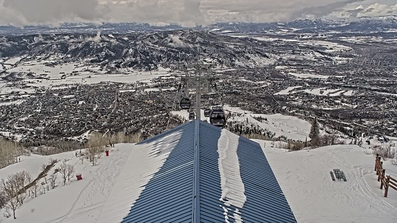 Steamboat Springs City Skyline from Thunderhead Lodge Roof Live Cam - Steamboat Springs, Routt County, Colorado, USA