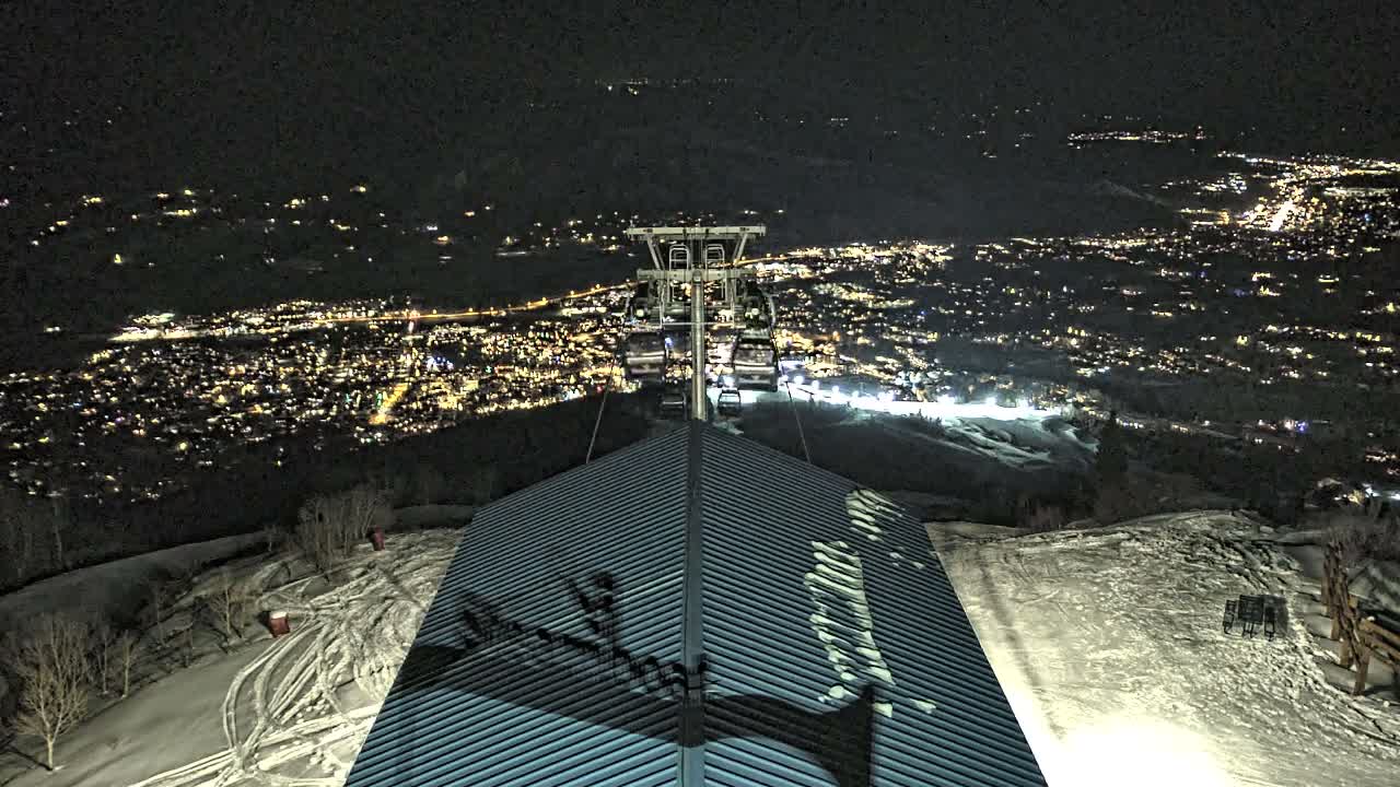 Steamboat Springs City Skyline from Thunderhead Lodge Roof Live Cam - Steamboat Springs, Routt County, Colorado, USA