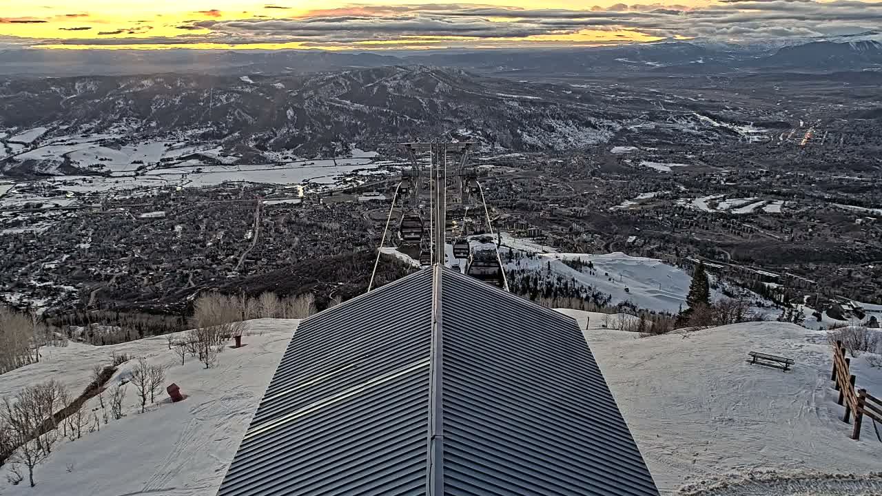Steamboat Springs City Skyline from Thunderhead Lodge Roof Live Cam - Steamboat Springs, Routt County, Colorado, USA