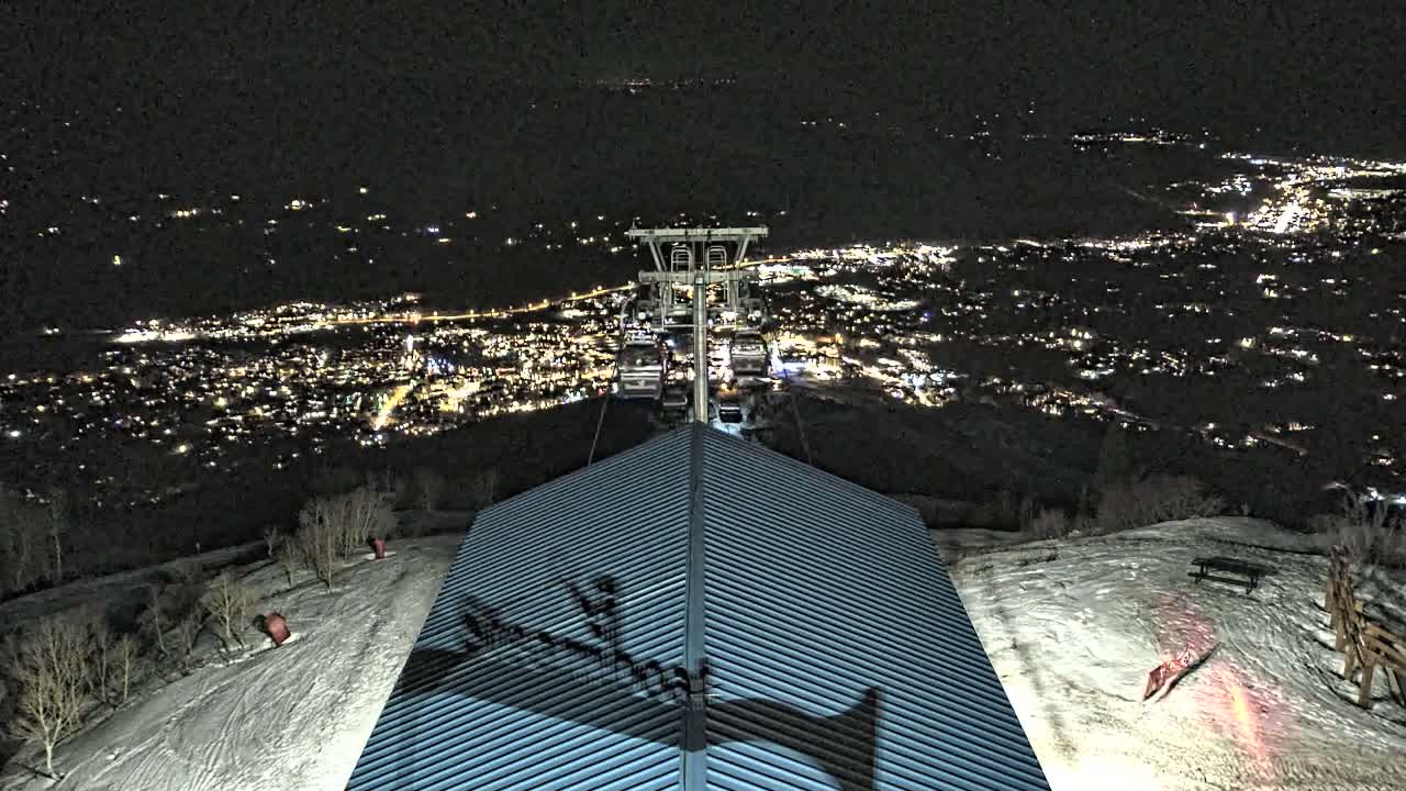 Steamboat Springs City Skyline from Thunderhead Lodge Roof Live Cam - Steamboat Springs, Routt County, Colorado, USA