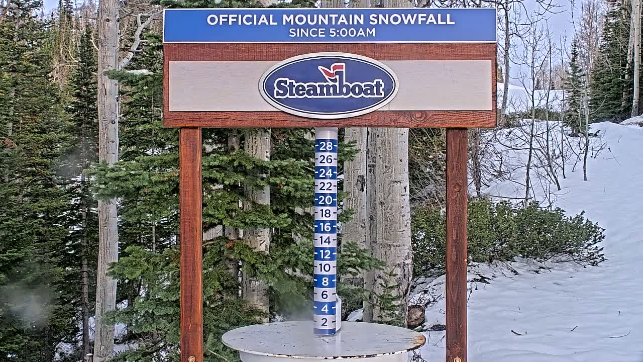 Steamboat Springs Mid-Mountain Snow Stake Live Cam - Steamboat Springs, Routt County, Colorado, USA