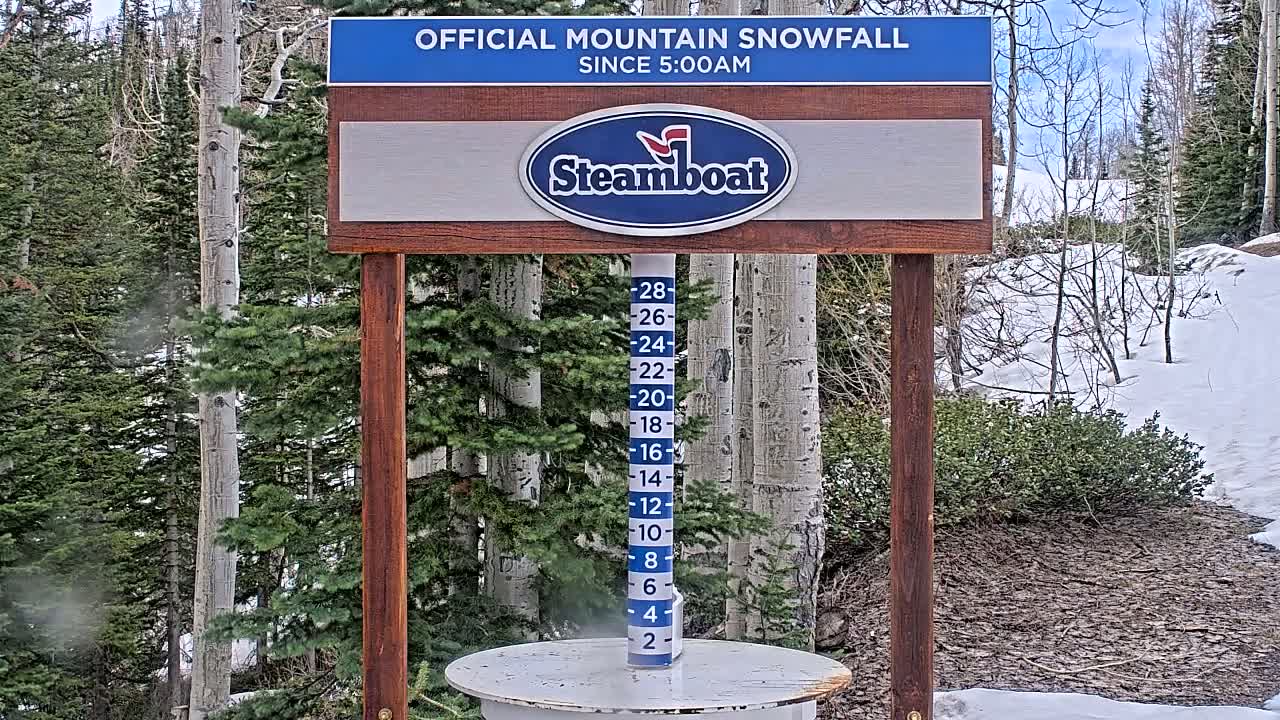 Steamboat Springs Mid-Mountain Snow Stake Live Cam - Steamboat Springs, Routt County, Colorado, USA