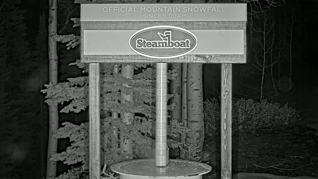 Steamboat Springs Mid-Mountain Snow Stake Live Cam - Steamboat Springs, Routt County, Colorado, USA