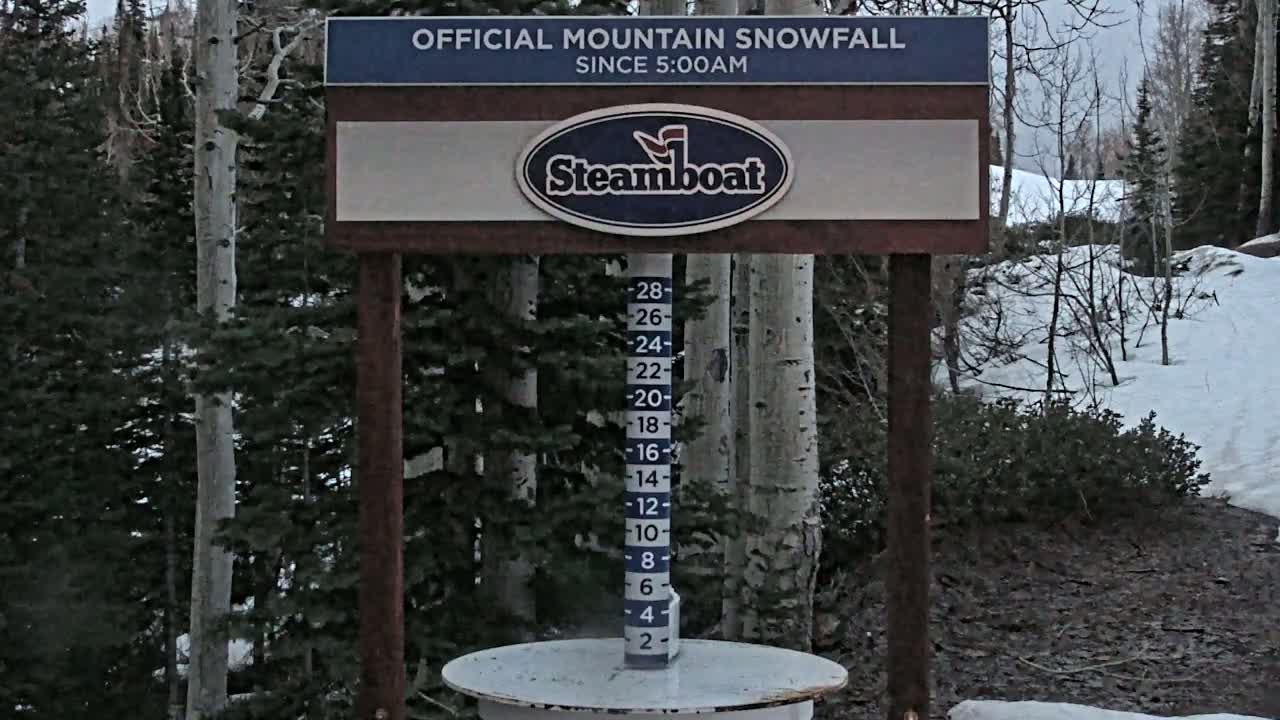 Steamboat Springs Mid-Mountain Snow Stake Live Cam - Steamboat Springs, Routt County, Colorado, USA