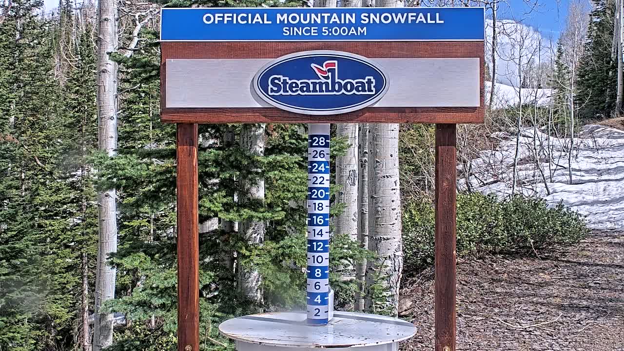 Steamboat Springs Mid-Mountain Snow Stake Live Cam - Steamboat Springs, Routt County, Colorado, USA