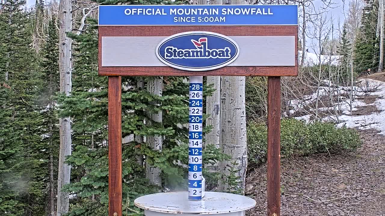 Steamboat Springs Mid-Mountain Snow Stake Live Cam - Steamboat Springs, Routt County, Colorado, USA