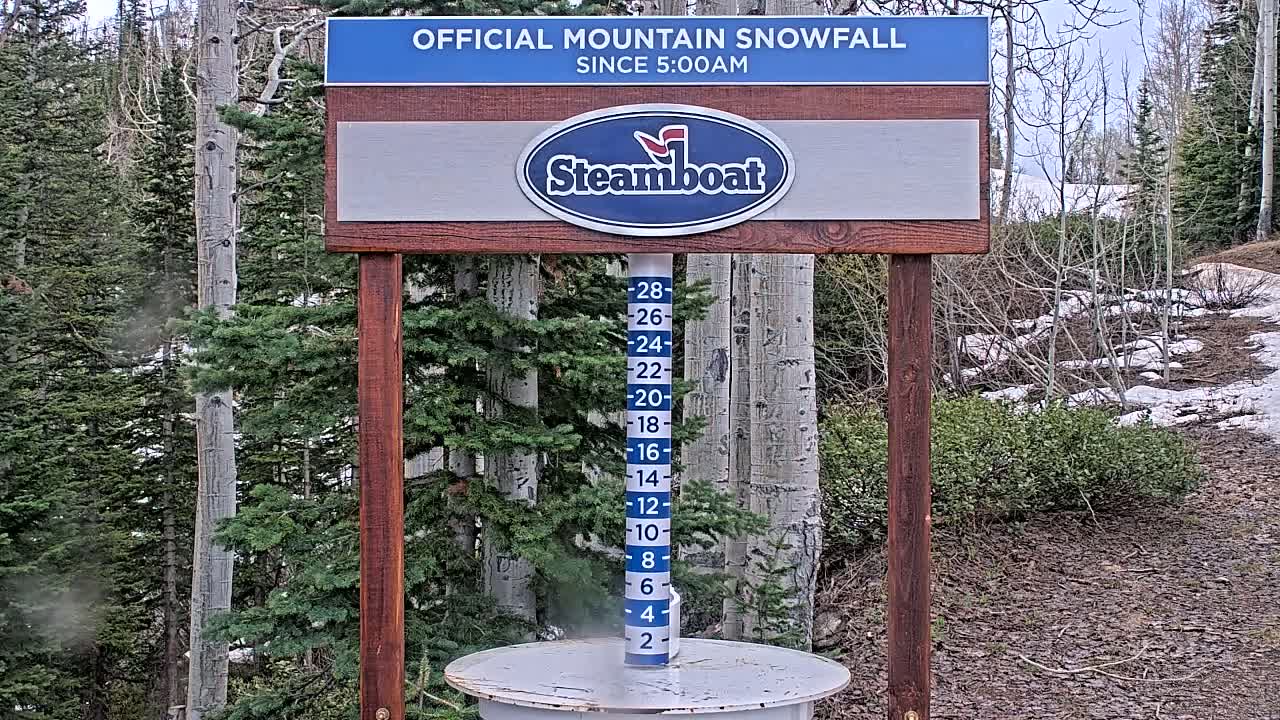 Steamboat Springs Mid-Mountain Snow Stake Live Cam - Steamboat Springs, Routt County, Colorado, USA