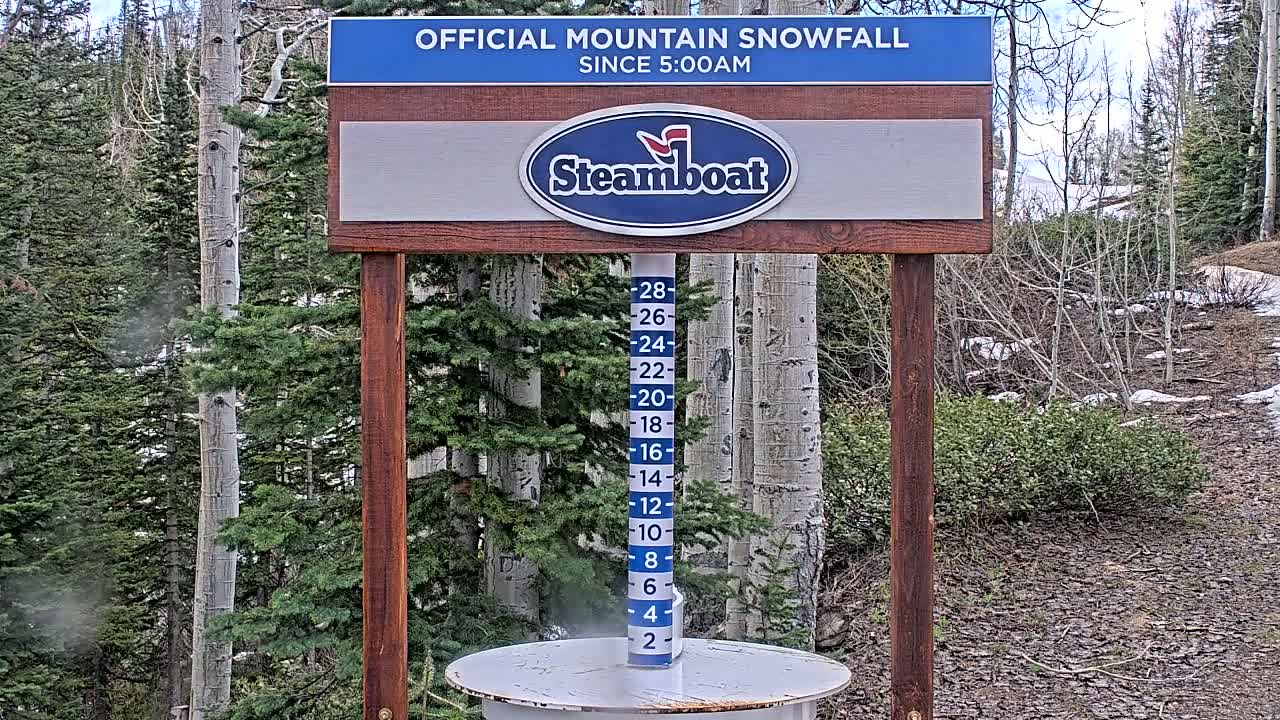 Steamboat Springs Mid-Mountain Snow Stake Live Cam - Steamboat Springs, Routt County, Colorado, USA