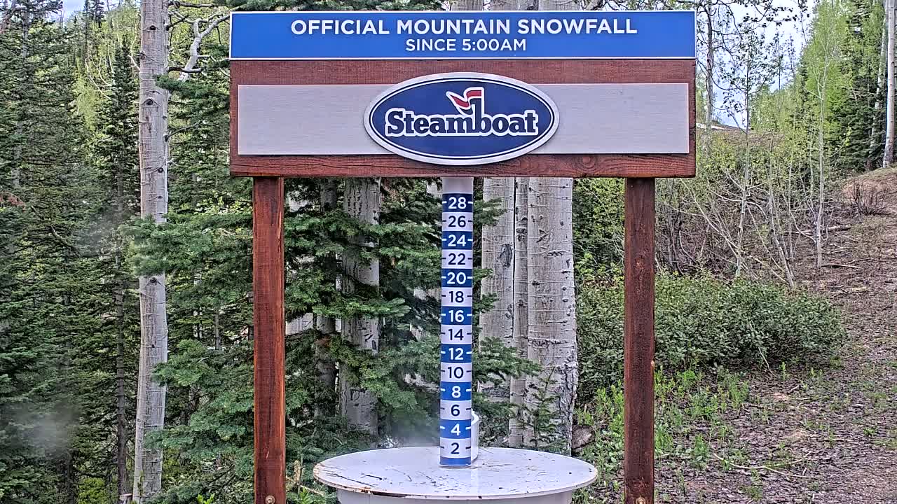 Steamboat Springs Mid-Mountain Snow Stake Live Cam - Steamboat Springs, Routt County, Colorado, USA