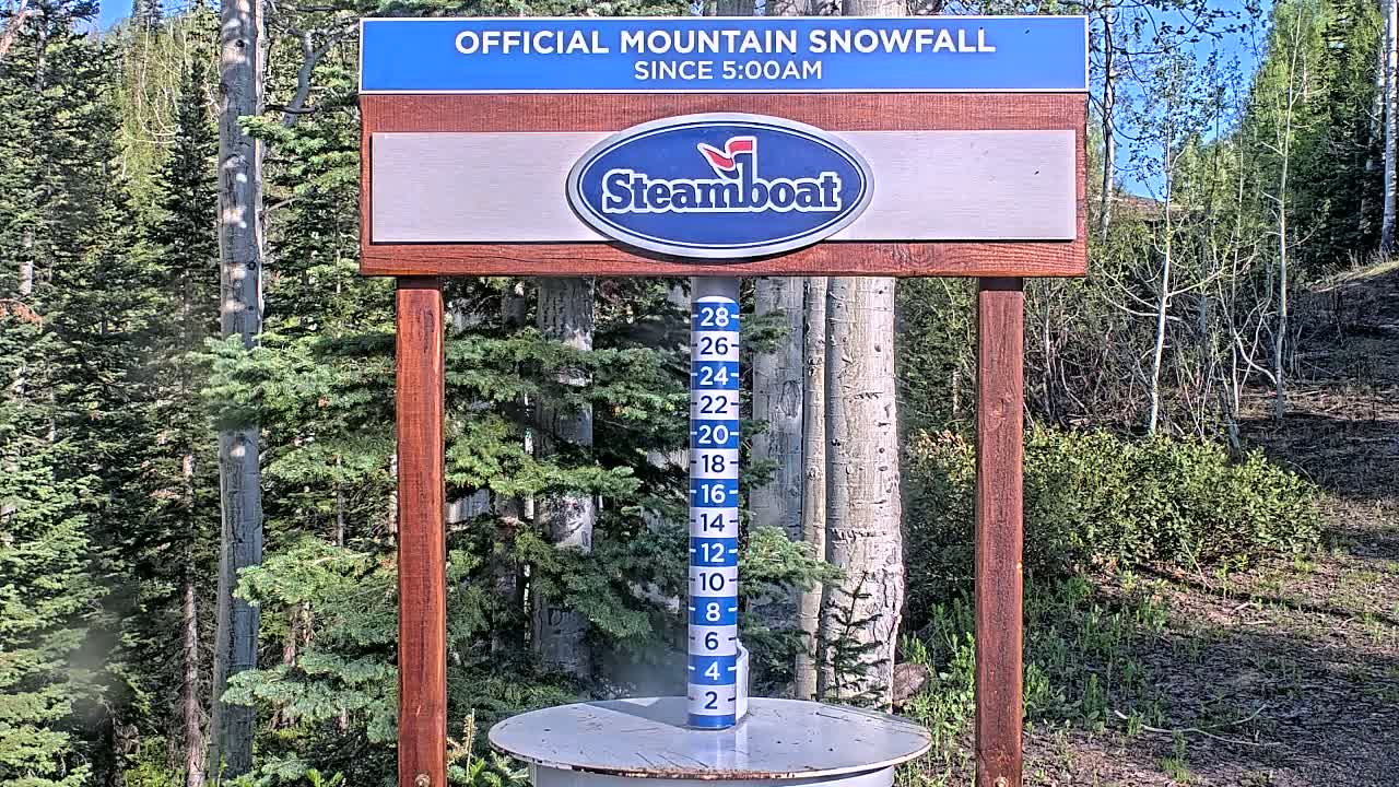 Steamboat Springs Mid-Mountain Snow Stake Live Cam - Steamboat Springs, Routt County, Colorado, USA