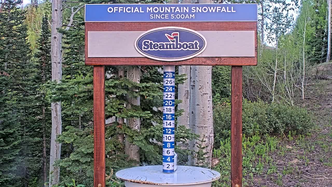 Steamboat Springs Mid-Mountain Snow Stake Live Cam - Steamboat Springs, Routt County, Colorado, USA