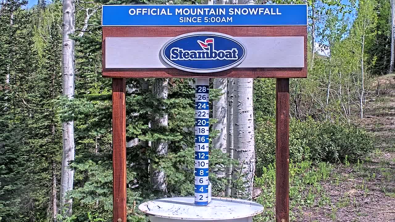 Steamboat Springs Mid-Mountain Snow Stake Live Cam - Steamboat Springs, Routt County, Colorado, USA