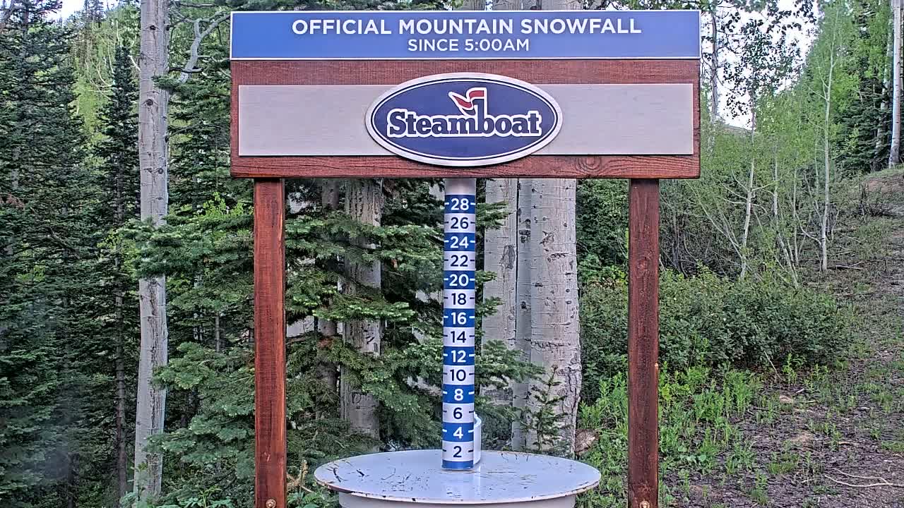 Steamboat Springs Mid-Mountain Snow Stake Live Cam - Steamboat Springs, Routt County, Colorado, USA