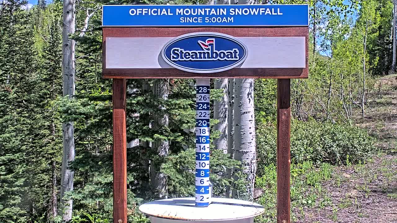 Steamboat Springs Mid-Mountain Snow Stake Live Cam - Steamboat Springs, Routt County, Colorado, USA