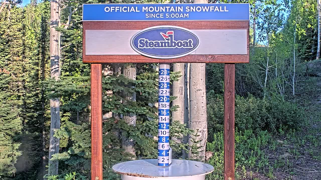 Steamboat Springs Mid-Mountain Snow Stake Live Cam - Steamboat Springs, Routt County, Colorado, USA