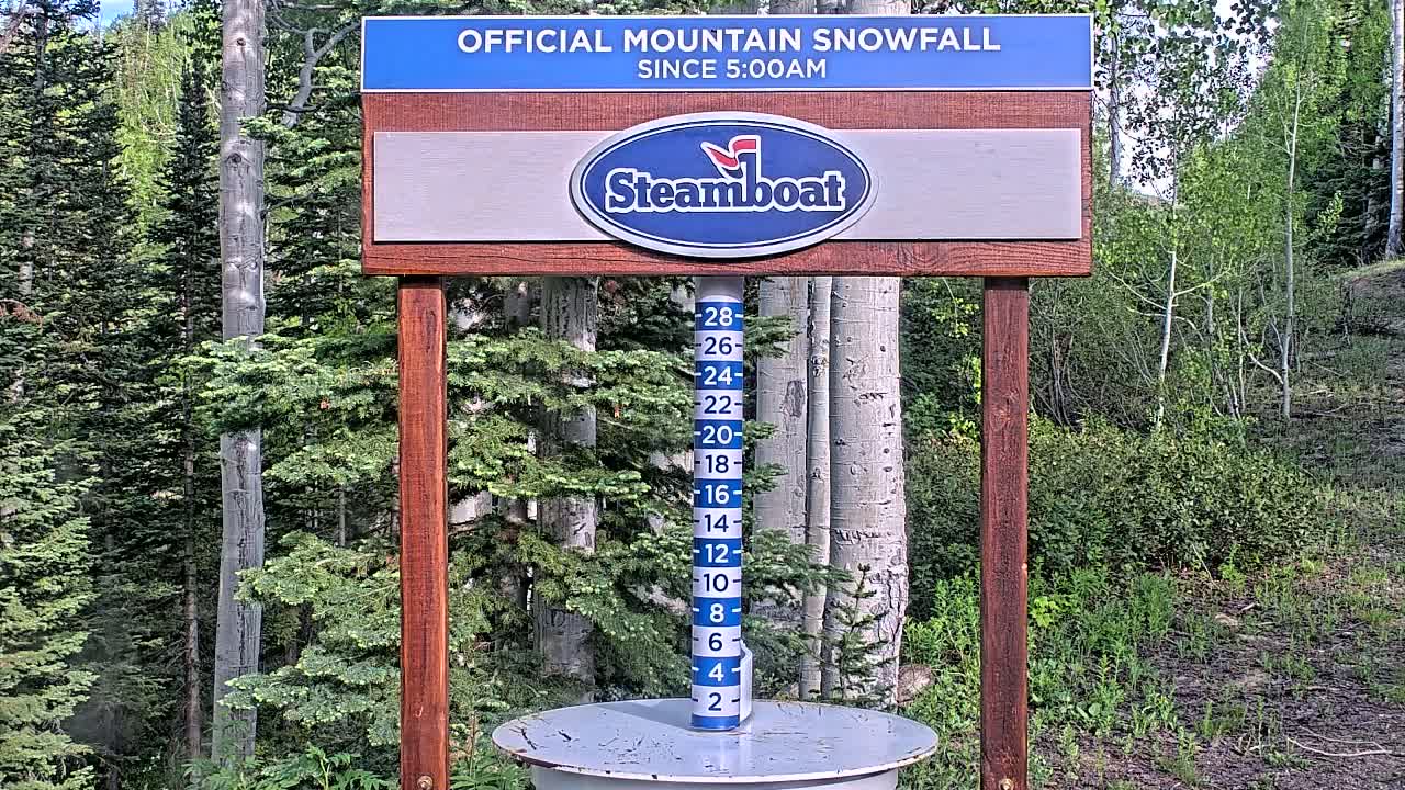 Steamboat Springs Mid-Mountain Snow Stake Live Cam - Steamboat Springs, Routt County, Colorado, USA