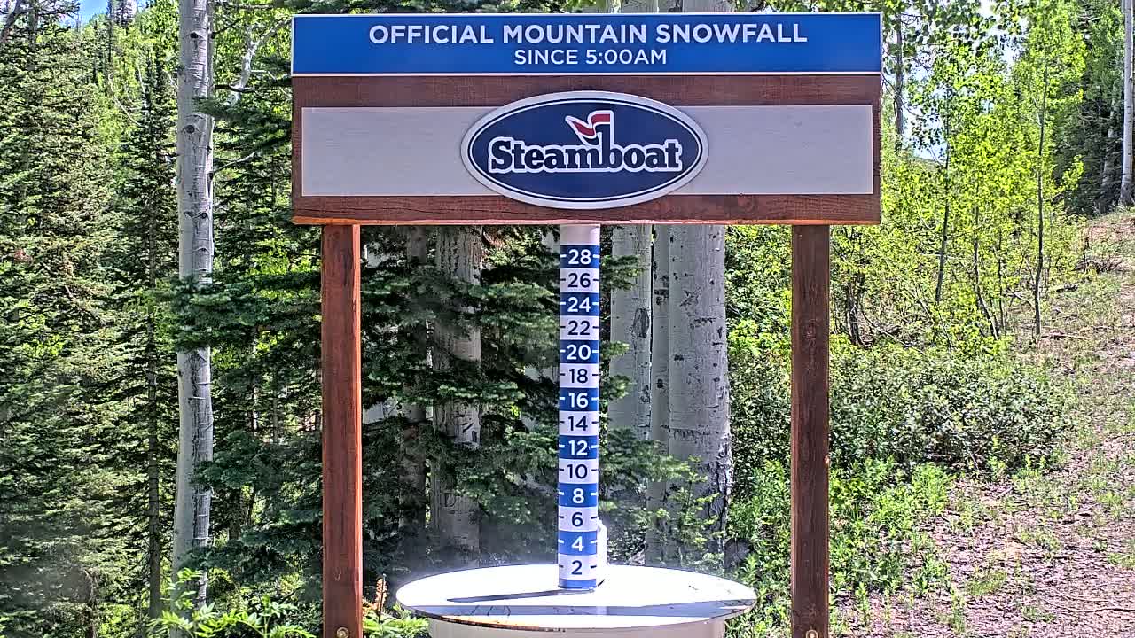 Steamboat Springs Mid-Mountain Snow Stake Live Cam - Steamboat Springs, Routt County, Colorado, USA