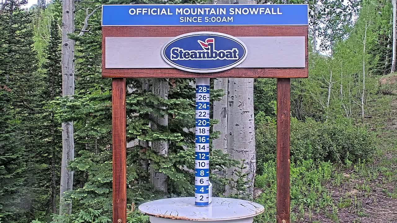 Steamboat Springs Mid-Mountain Snow Stake Live Cam - Steamboat Springs, Routt County, Colorado, USA
