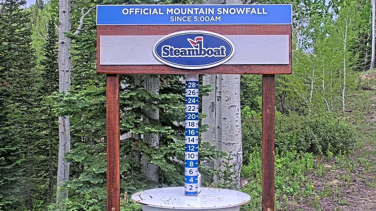 Steamboat Springs Mid-Mountain Snow Stake Live Cam - Steamboat Springs, Routt County, Colorado, USA