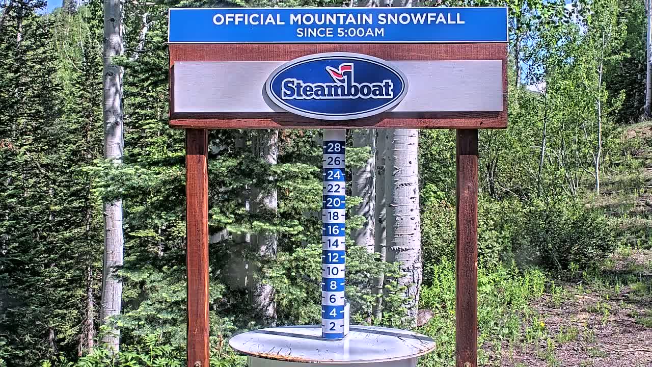 Steamboat Springs Mid-Mountain Snow Stake Live Cam - Steamboat Springs, Routt County, Colorado, USA