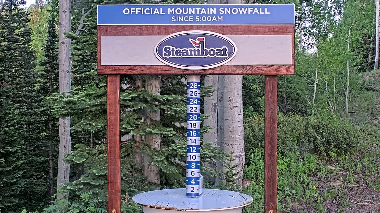 Steamboat Springs Mid-Mountain Snow Stake Live Cam - Steamboat Springs, Routt County, Colorado, USA