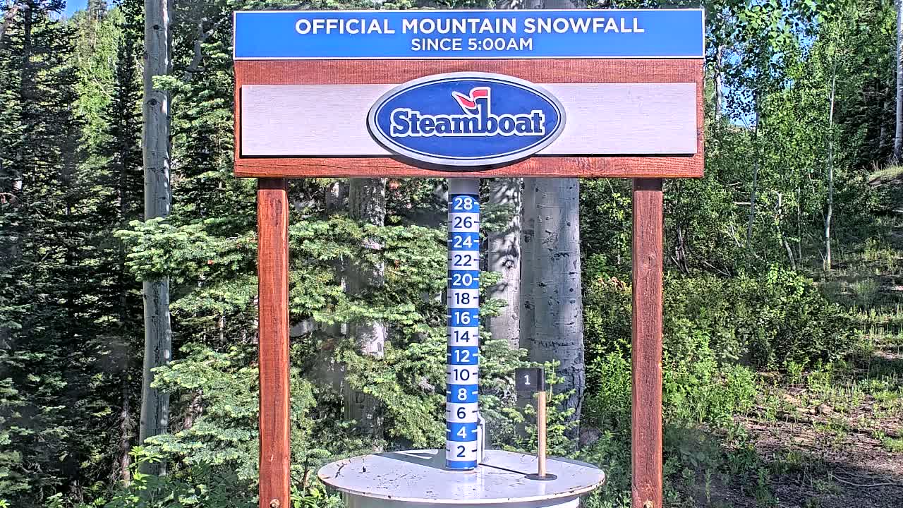 Steamboat Springs Mid-Mountain Snow Stake Live Cam - Steamboat Springs, Routt County, Colorado, USA