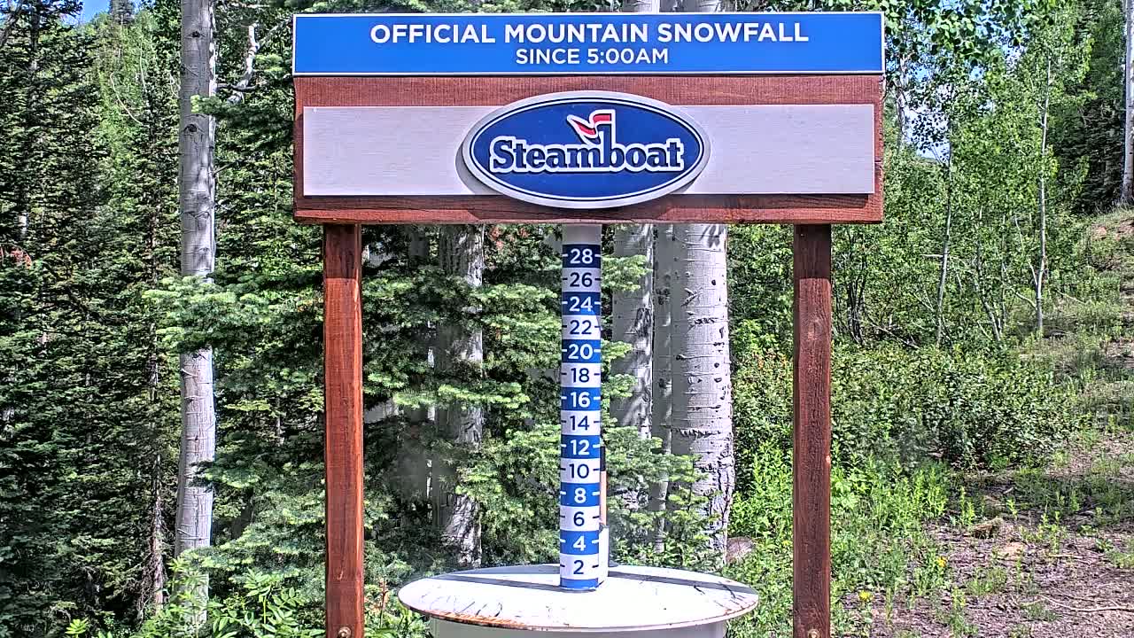 Steamboat Springs Mid-Mountain Snow Stake Live Cam - Steamboat Springs, Routt County, Colorado, USA
