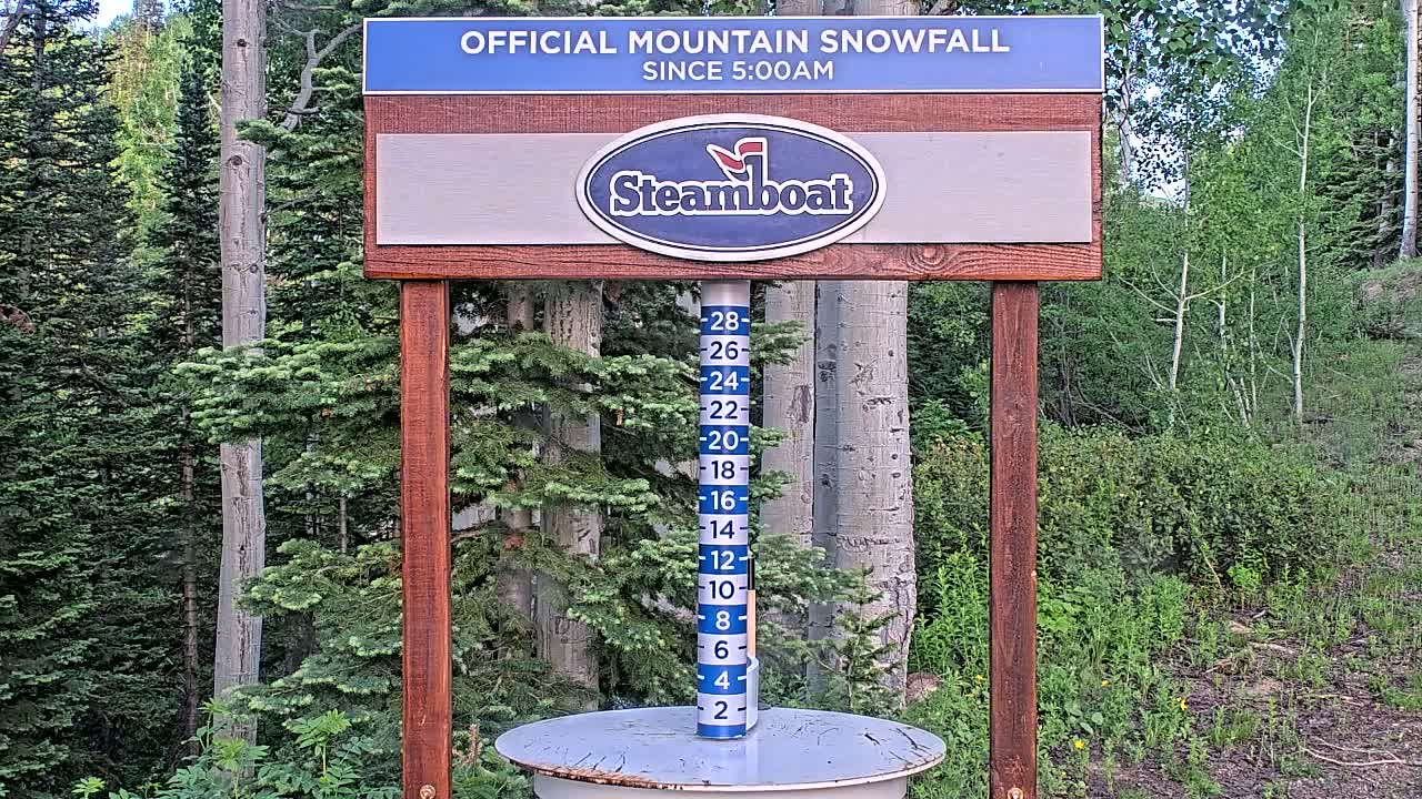 Steamboat Springs Mid-Mountain Snow Stake Live Cam - Steamboat Springs, Routt County, Colorado, USA