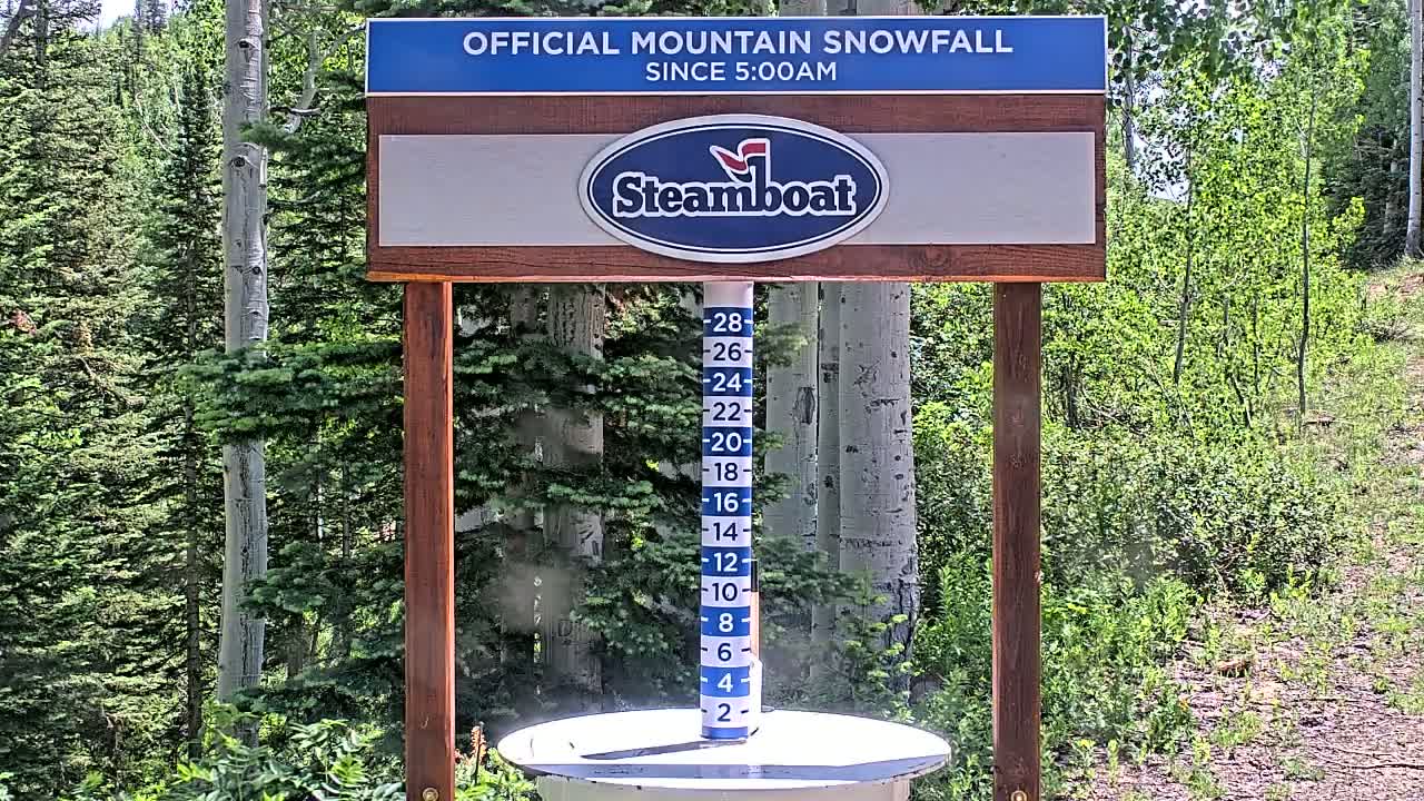 Steamboat Springs Mid-Mountain Snow Stake Live Cam - Steamboat Springs, Routt County, Colorado, USA