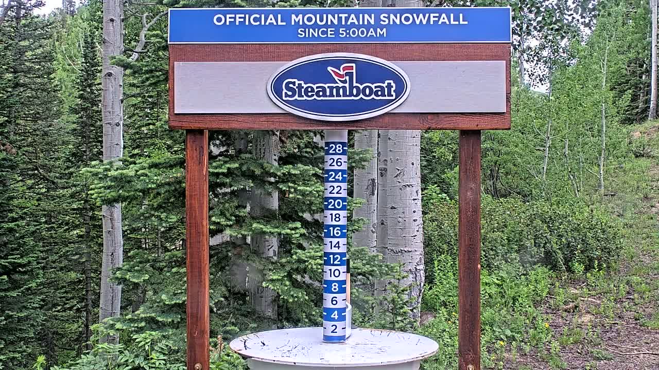 Steamboat Springs Mid-Mountain Snow Stake Live Cam - Steamboat Springs, Routt County, Colorado, USA