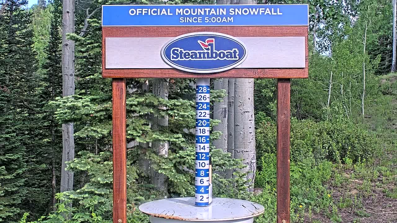 Steamboat Springs Mid-Mountain Snow Stake Live Cam - Steamboat Springs, Routt County, Colorado, USA