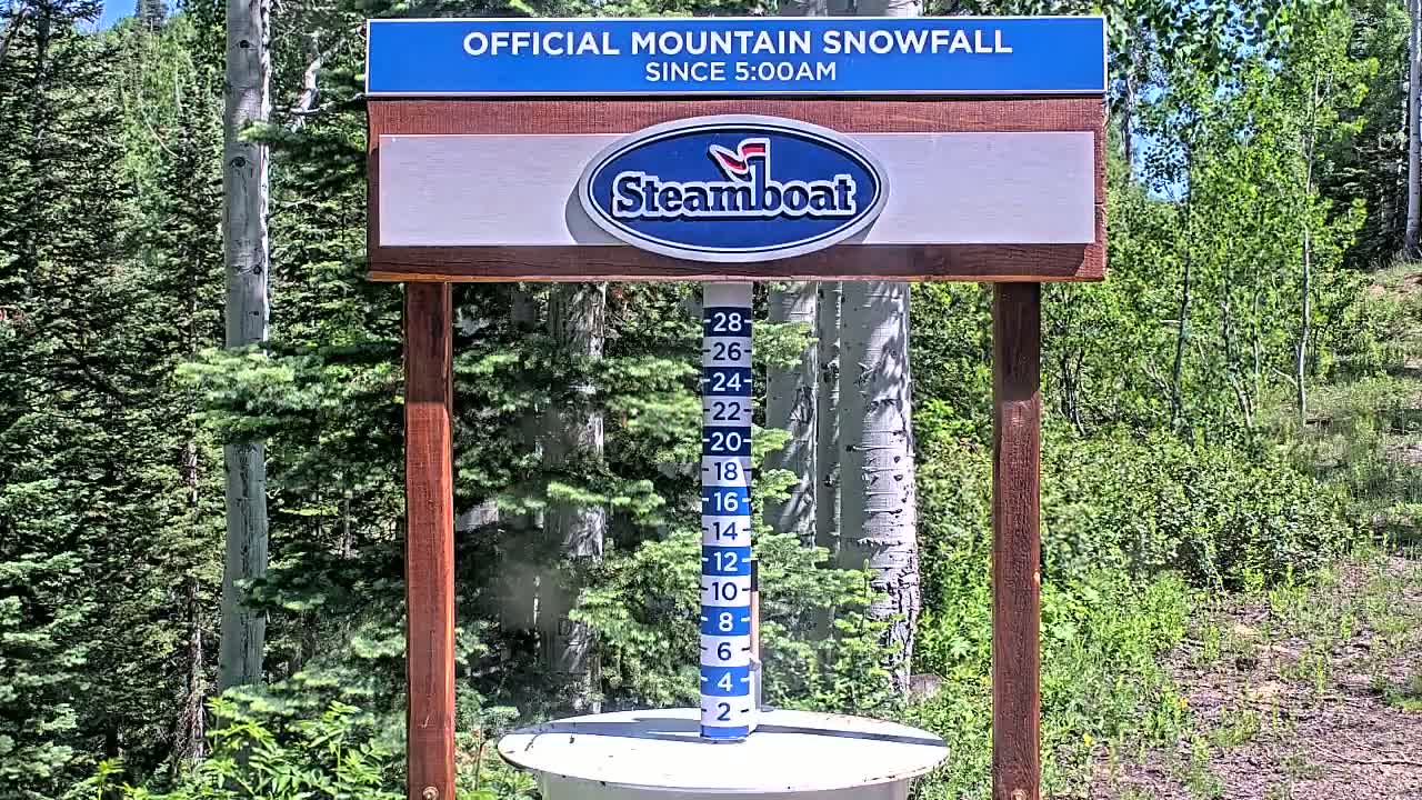 Steamboat Springs Mid-Mountain Snow Stake Live Cam - Steamboat Springs, Routt County, Colorado, USA