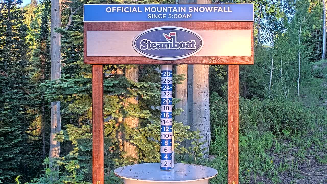 Steamboat Springs Mid-Mountain Snow Stake Live Cam - Steamboat Springs, Routt County, Colorado, USA