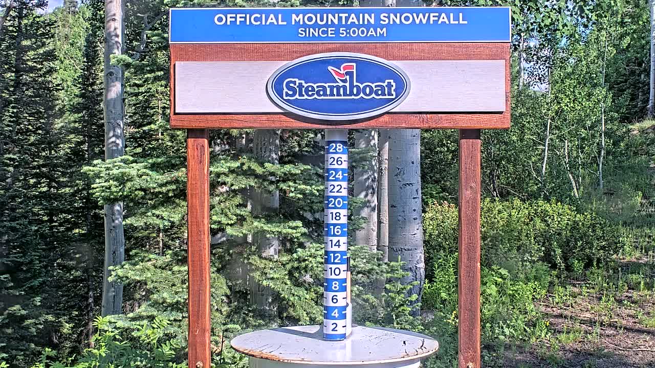 Steamboat Springs Mid-Mountain Snow Stake Live Cam - Steamboat Springs, Routt County, Colorado, USA