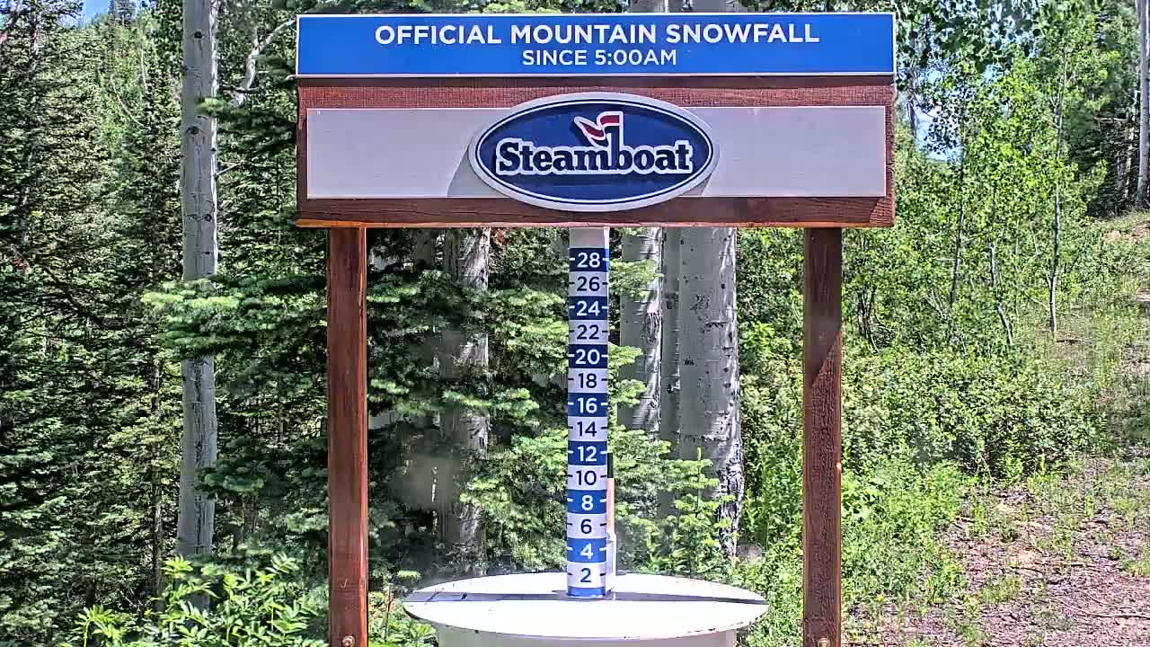 Steamboat Springs Mid-Mountain Snow Stake Live Cam - Steamboat Springs, Routt County, Colorado, USA